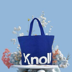 Knoll Canvas Tote Bag Medium Blue White Textiles MCM Modern Design Furniture